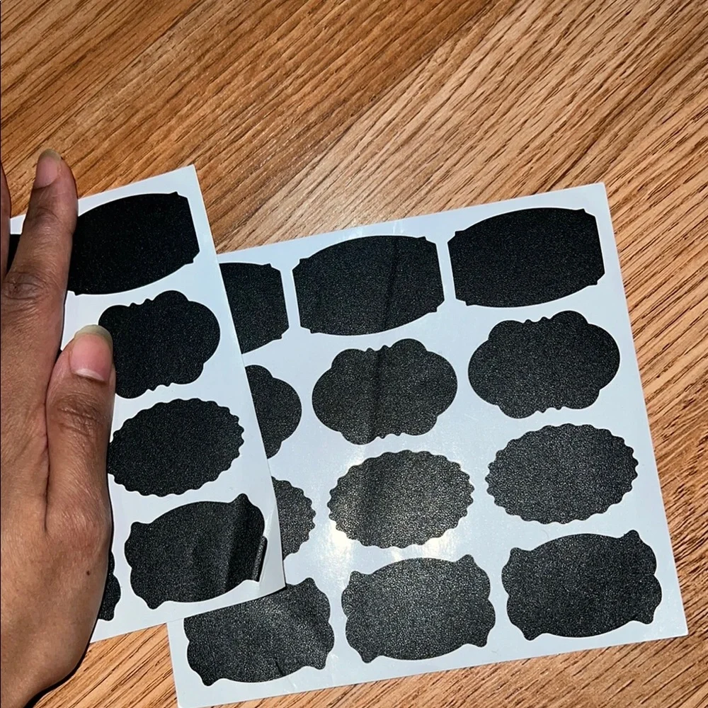 24 Black Chalkboard Label Stickers